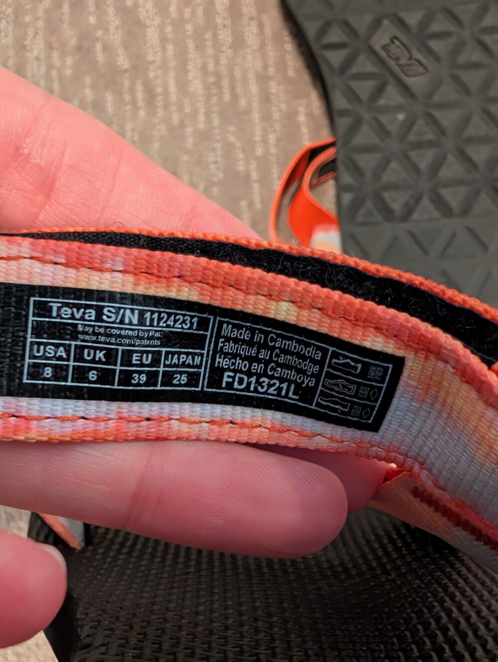 Orange and Blue Tie-Dye Tevas - Picture 4 of 4